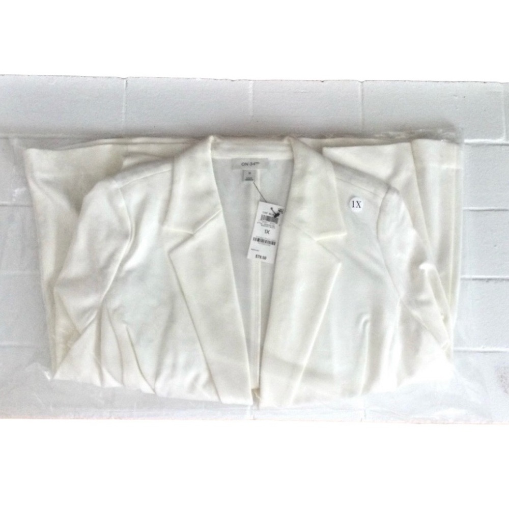ON 34th Cream Ponte Blazer - One Button - 1X - NWT - Picture 5 of 12